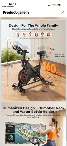 Burever exercise bike with - burever,